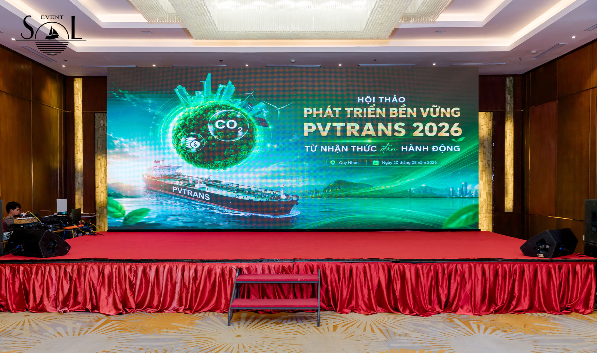 SOL Event cho thuê âm thanh, setup sân khấu hội nghị PVTrans PetroVietnam