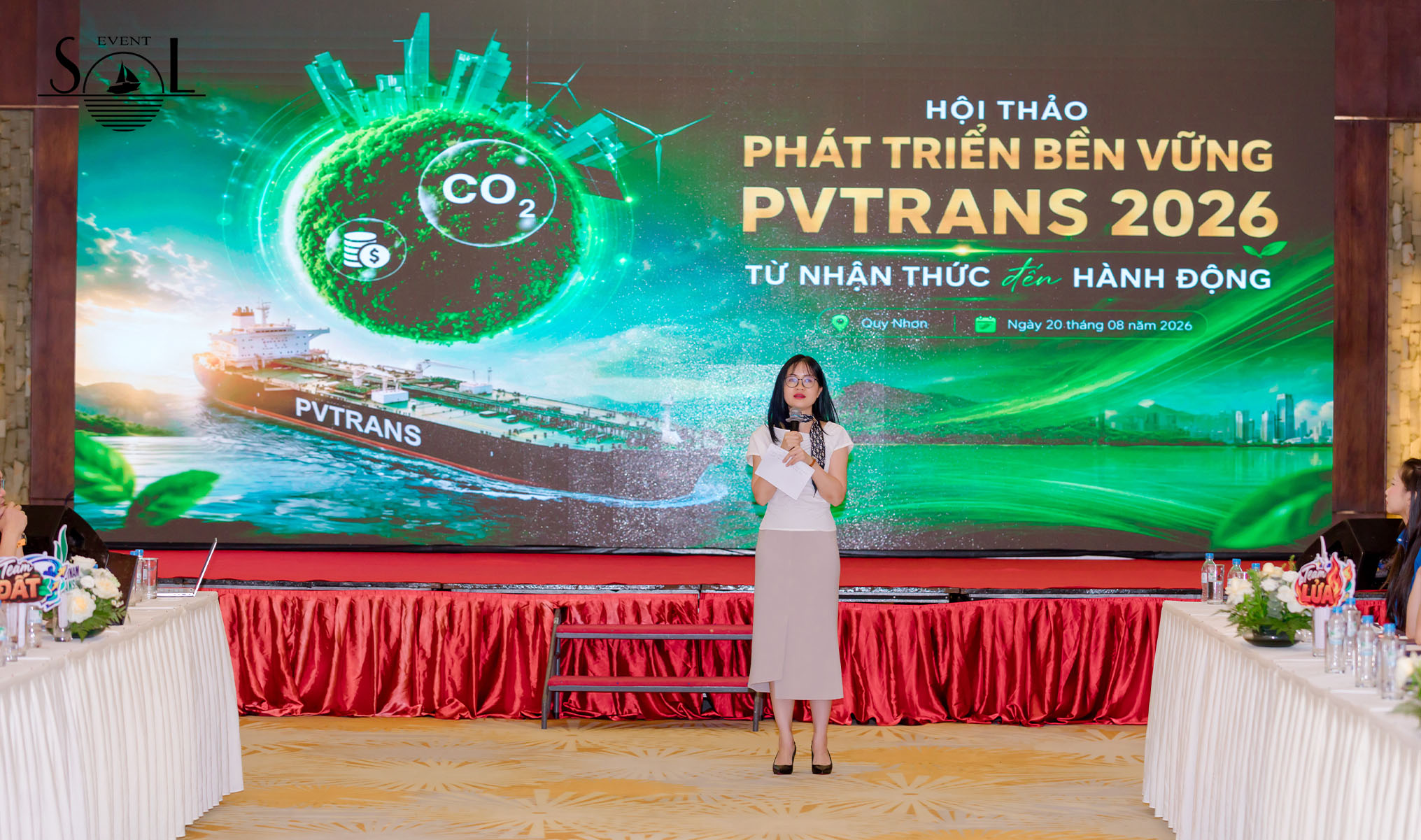SOL Event cho thuê âm thanh, setup sân khấu hội nghị PVTrans PetroVietnam