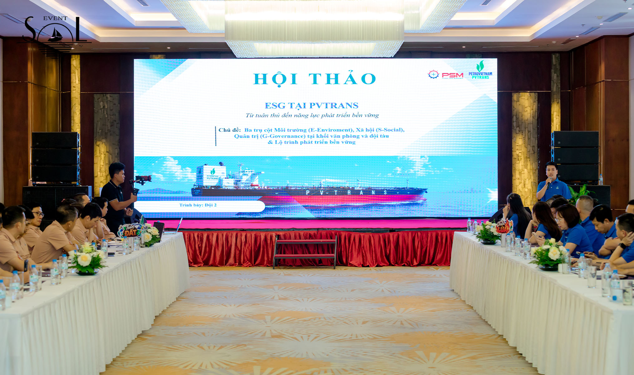 SOL Event cho thuê âm thanh, setup sân khấu hội nghị PVTrans PetroVietnam
